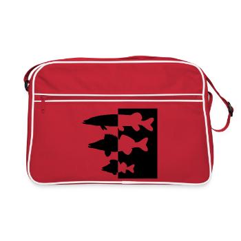 Perchoir brochet et zander - Sac Retro - rouge/blanc - Devant