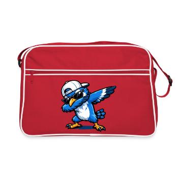 Dabbing Blue Jay - Retro Bag - red/white - Front