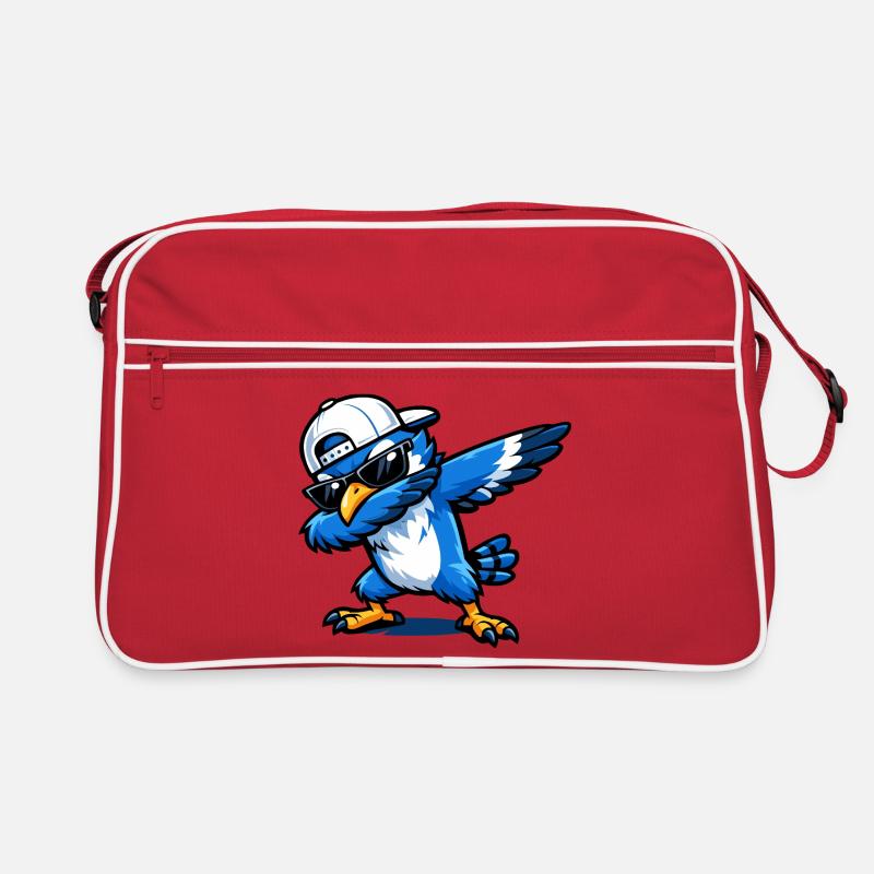 Dabbing Blue Jay Retro Tasche