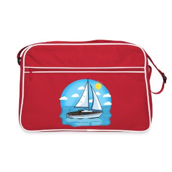 Marin du soleil sur la mer bleue - Sac Retro - rouge/blanc - Devant
