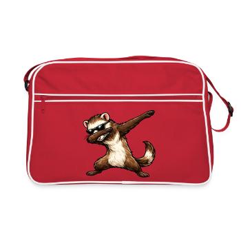 Dabbing Ferrets - Retro Bag - red/white - Front