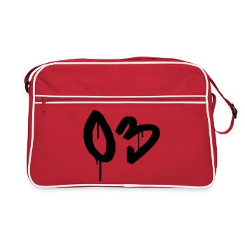 Nombre 03 Style Graffiti Urbain - Sac Retro - rouge/blanc - Devant