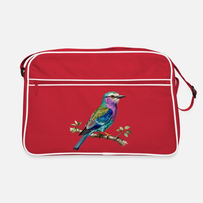 Long-stranded roller – naturalistic engraving - Retro Bag - red/white