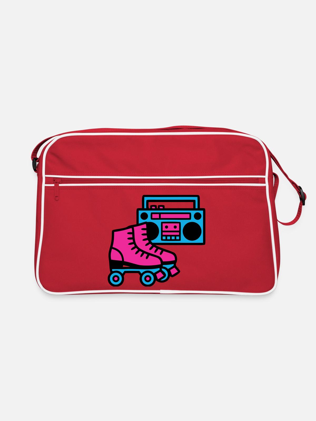 Roller Skates Boombox 80s Retro - Retro Bag - red/white - Front