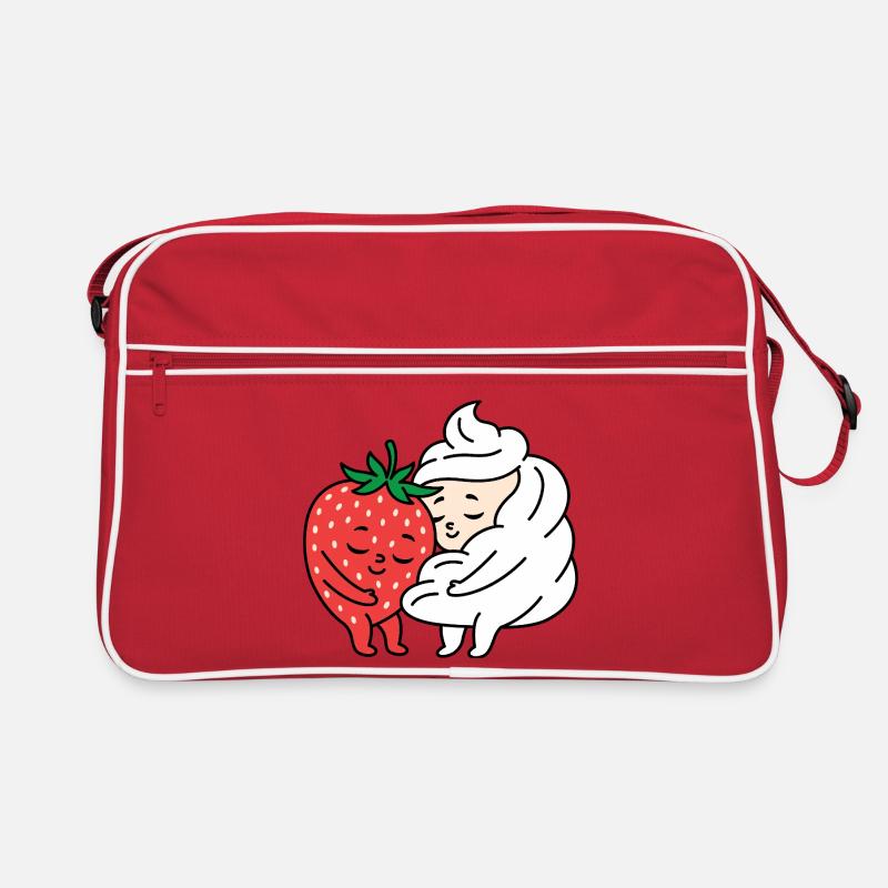 Erdbeer- und Sahneliebe - Retro Tasche - Rot/Weiß