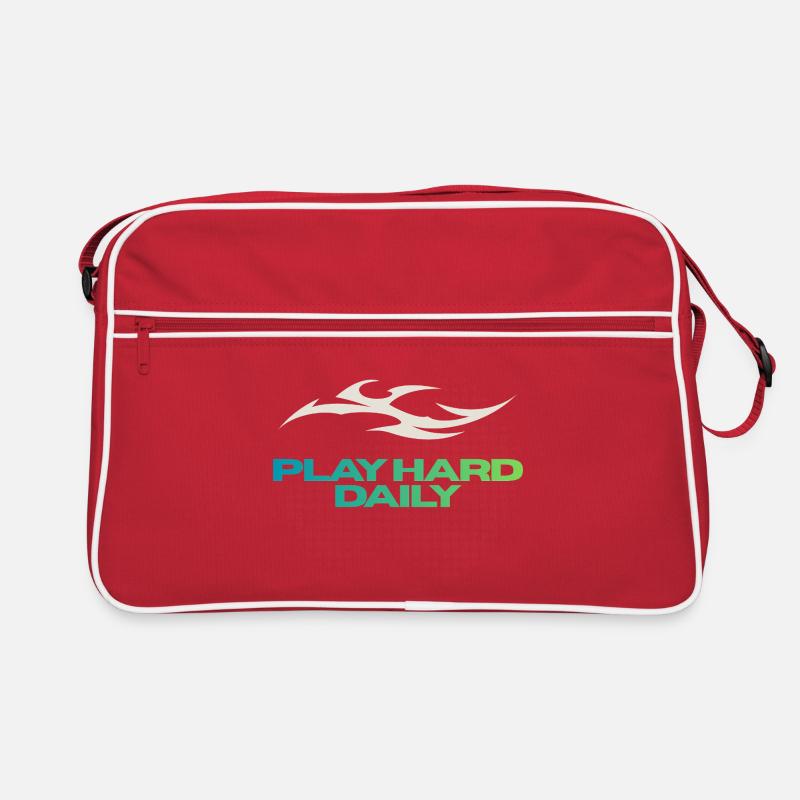 Play Hard Daily – Flame and Points Retro Bag