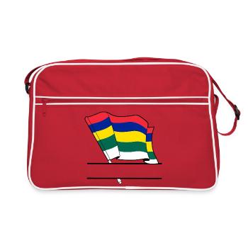Terschelling-Flagge – Individuelles Inseldesign - Retro Tasche - Rot/Weiß - Vorne