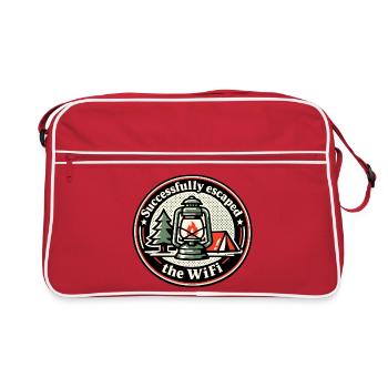 Feu de camp au lieu du Wi-Fi - Sac Retro - rouge/blanc - Devant