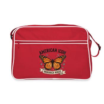 Magnifique papillon dans un style rétro - Sac Retro - rouge/blanc - Devant
