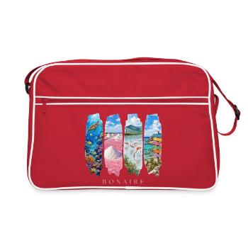 Bonaire Holiday Travel – Motif nature et récif des Caraïbes - Sac Retro - rouge/blanc - Devant