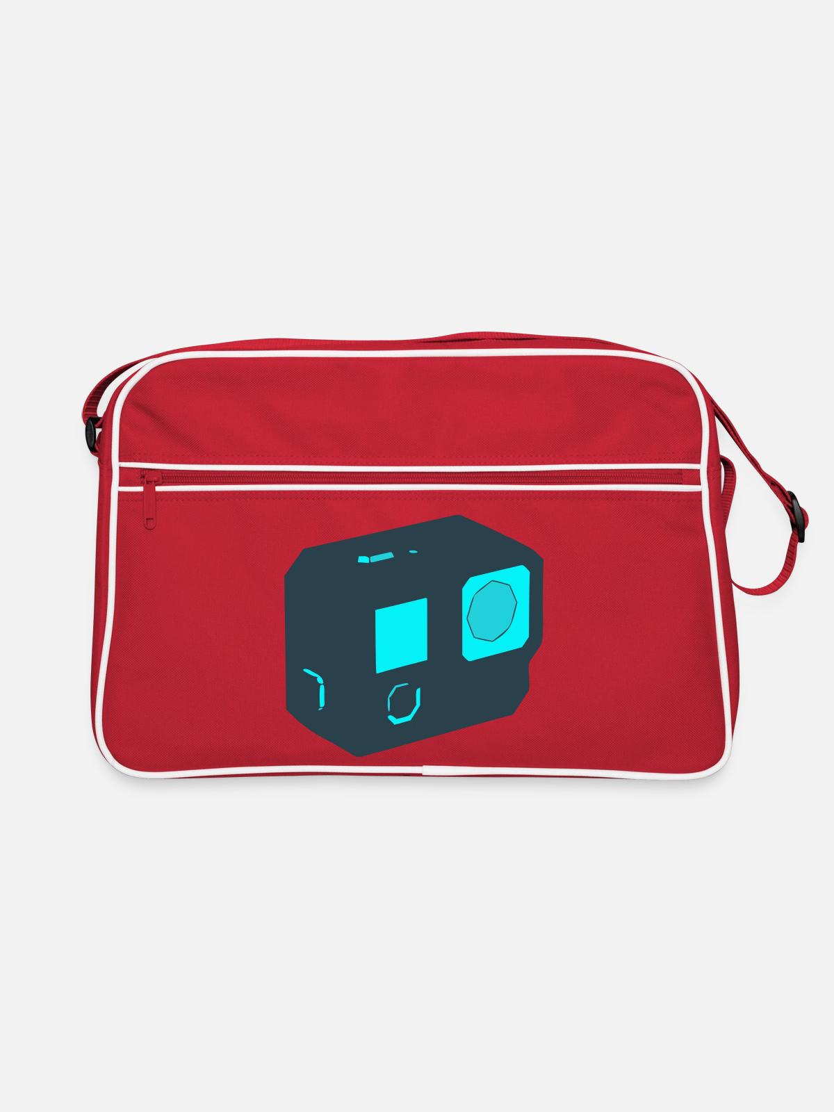 Icône drone Action Camera - Sac Retro - rouge/blanc - Devant