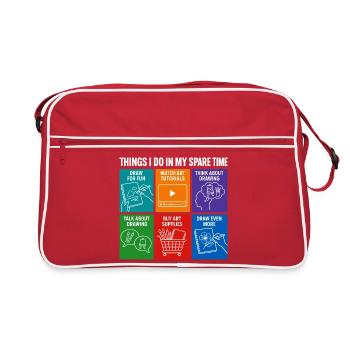 Choses drôles que je fais pendant mon temps libre en dessinant de l’art - Sac Retro - rouge/blanc - Devant