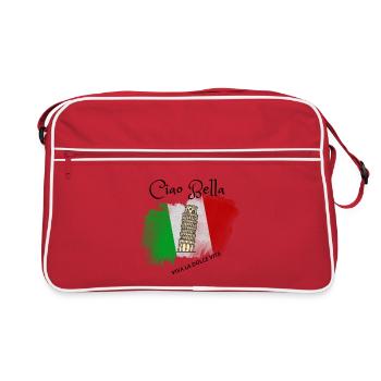 Leaning Tower on Italian Flag Brush - Retro Bag - red/white - Front