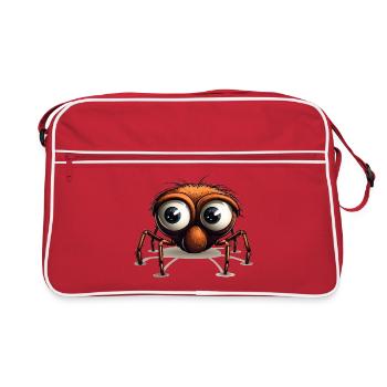 Dessin animé Araignée aux yeux géants - Sac Retro - rouge/blanc - Devant