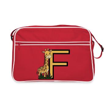 Lettre F de girafe - Sac Retro - rouge/blanc - Devant
