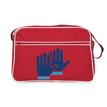 Safety Gloves Protection Line Icon - Retro Bag - red/white - Front