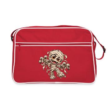Mumie - Monster unter dem Bett Party - Retro Tasche - Rot/Weiß - Vorne
