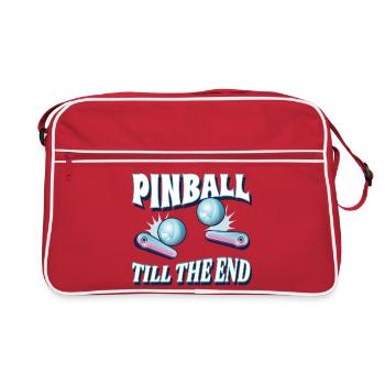  Flipper Flipperautomat Pinballs Arcade Game - Retro Tasche - Rot/Weiß - Vorne