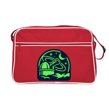 Sternwarte Teleskop Logo - Retro Tasche - Rot/Weiß - Vorne