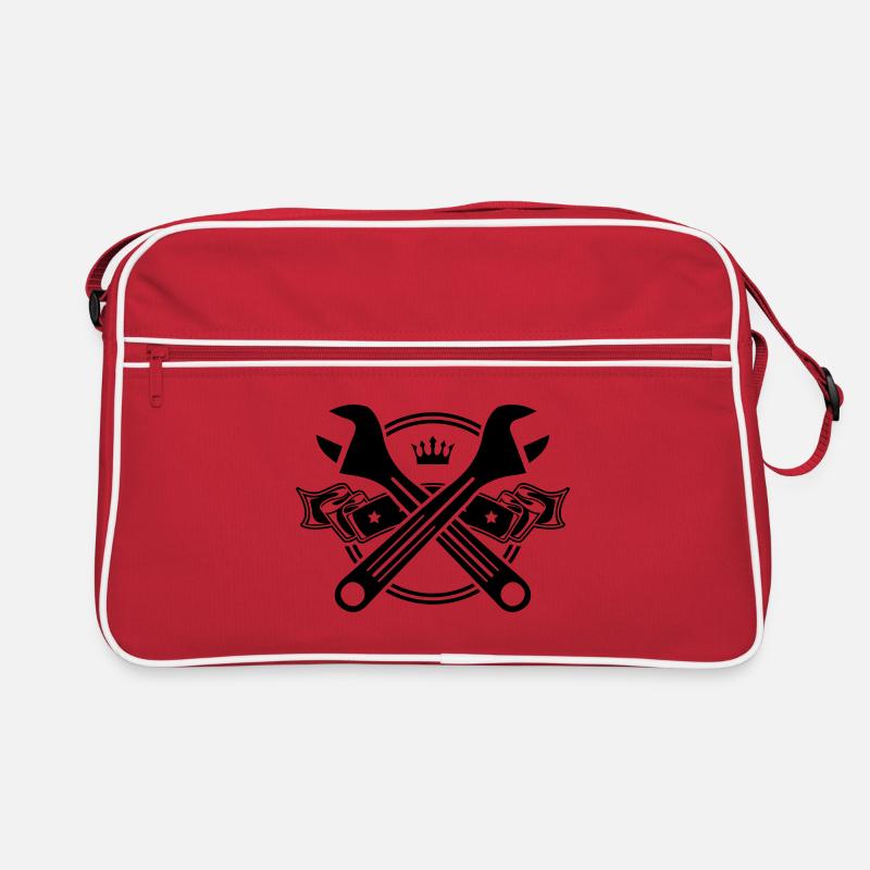 Clé de la clé icon symbole - Sac Retro - rouge/blanc