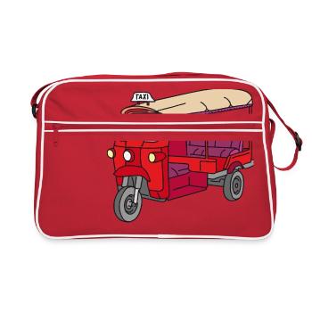 Red Tuktuk or autorickshaw - Retro Bag - red/white - Front