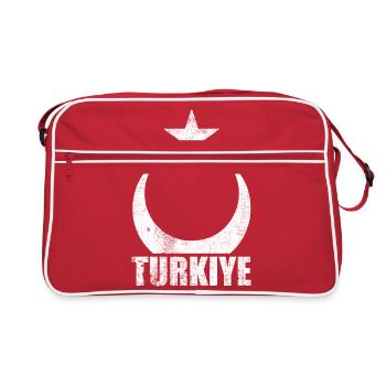 Crescent moon star Turkey - Retro Bag - red/white - Front