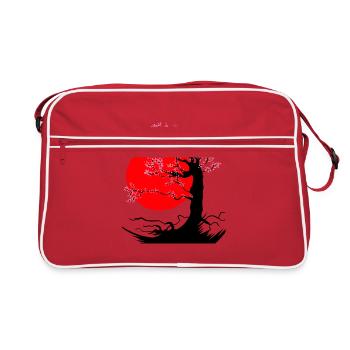 Tree Fantasy Asia China Japan - Retro Bag - red/white - Front