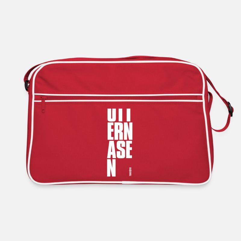 Otternasen! (weiss) - Retro Tasche - Rot/Weiß