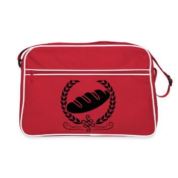 bread icon symbol wreath - Retro Bag - red/white - Front