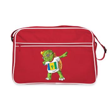 Saint-Vincent-et-les-Grenadines tortue tamponnant - Sac Retro - rouge/blanc - Devant
