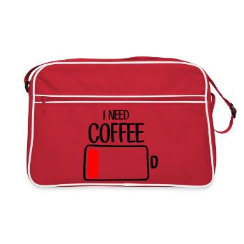 Karmesinroter Block auf schwarzer Leinwand - Retro Tasche - Rot/Weiß - Vorne
