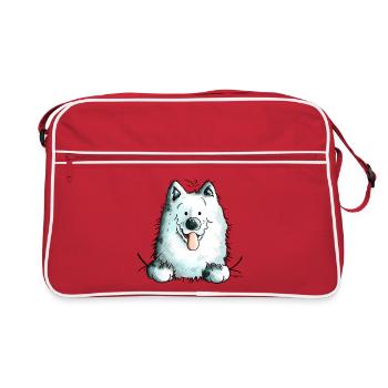 Cute Samoyed Dog - Samoyède - Sac Retro - rouge/blanc - Devant