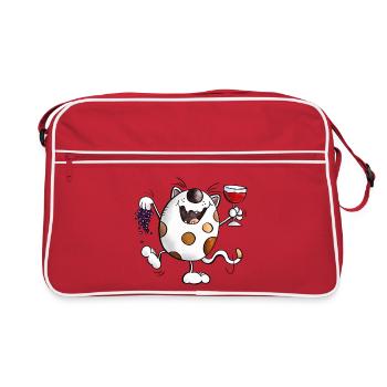 Mignon chat comique - Sac Retro - rouge/blanc - Devant