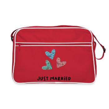 JUST MARRIED. LONG LIVE THE MARYS. VALENTINE'S DAY - Retro Bag - red/white - Front