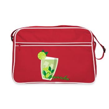 Verre de caipirinha avec menthe au citron vert - Sac Retro - rouge/blanc - Devant