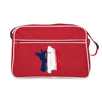 Paris Brushstroke Flag France - Retro Bag - red/white - Front