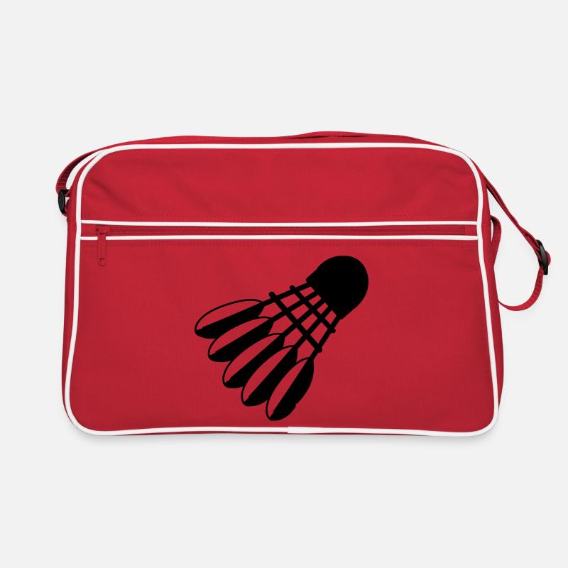 Badminton Shuttle Logo mit Federn Retro Tasche