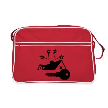 La clé de la nouvelle maison brille avec 3 étoiles - Sac Retro - rouge/blanc - Devant