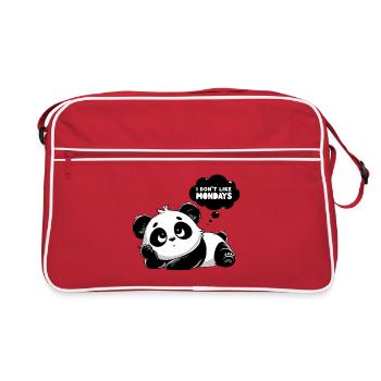 Panda Mélancolique Lundi - Sac Retro - rouge/blanc - Devant