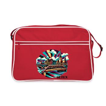 Olten - Retro Tasche - Rot/Weiß - Vorne