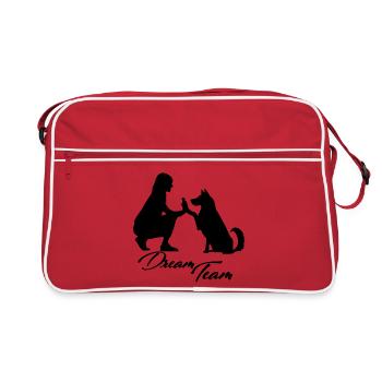 Dream Team Hund - Retro Tasche - Rot/Weiß - Vorne