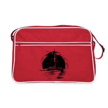 Sailing Drawing - Retro Bag - red/white - Front