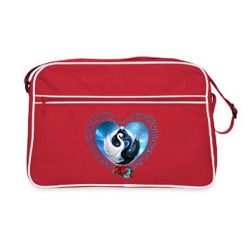 Cygne noir et cygne blanc - Sac Retro - rouge/blanc - Devant