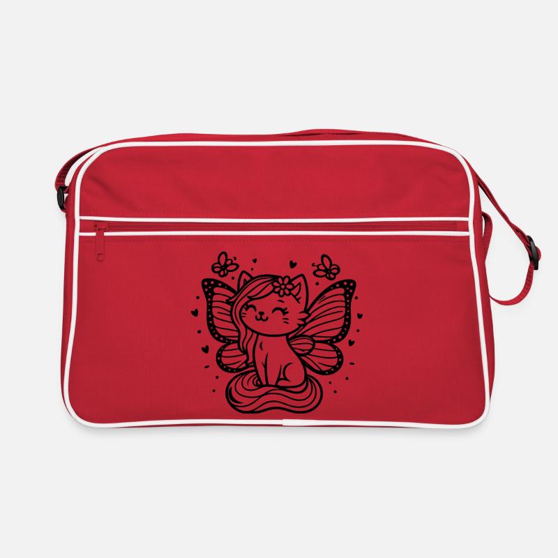Winged Cat (black) Retro Bag