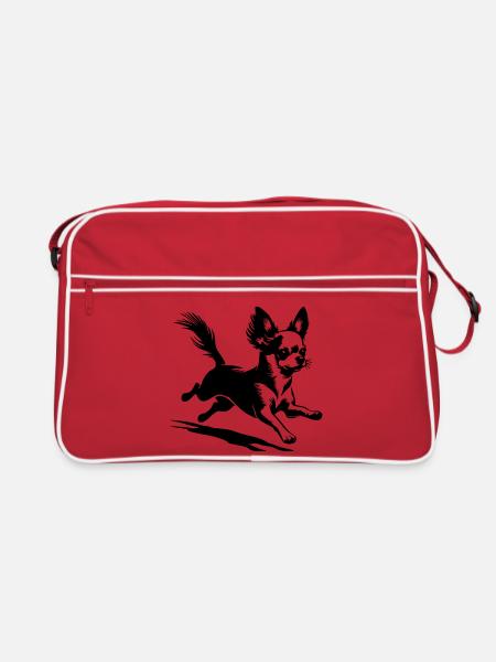 Chihuahua - Retro Tasche - Rot/Weiß
