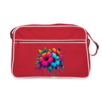 Fleurs d’hibiscus - Sac Retro - rouge/blanc - Devant