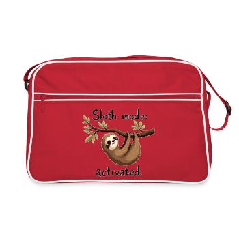 Sloth Mode Activated: Hanging Sloth Art - Retro Bag - red/white - Front