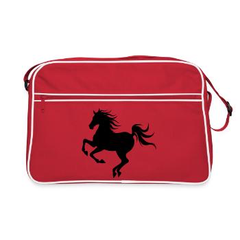Silhouette de cheval gracieuse en mouvement - Sac Retro - rouge/blanc - Devant