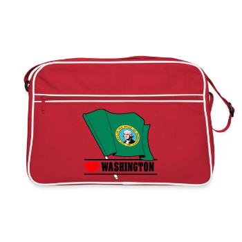 Drapeau Washington coeur WASHINGTON - Sac Retro - rouge/blanc - Devant