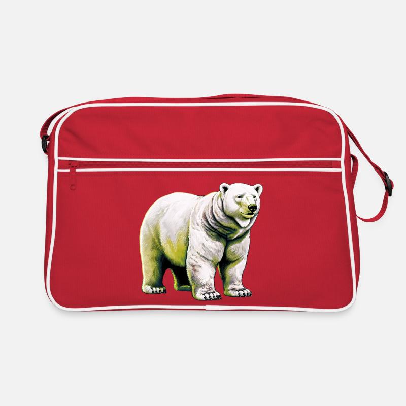 Weißer Eisbär Retro Tasche